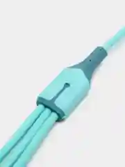 Бирюзовый кабель для зарядки Type-C (белый) в упаковке / провод 1 м / тайп си / зарядка для телефона