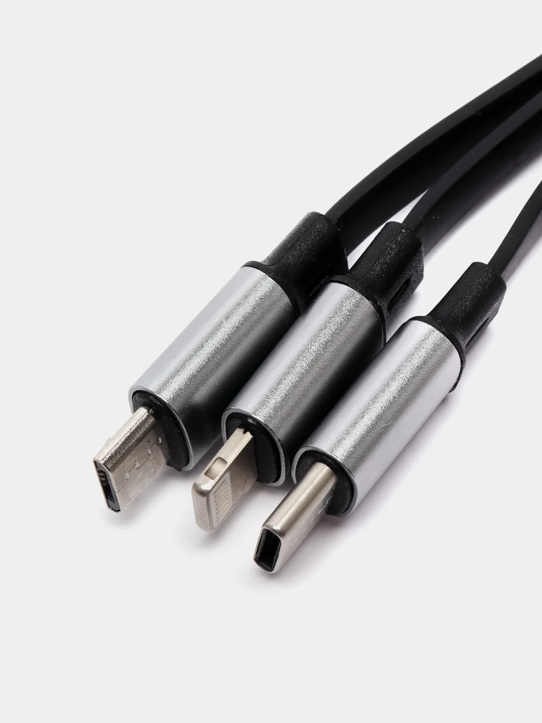 Черный кабель для зарядки Type-C (белый) в упаковке / провод 1 м / тайп си / зарядка для телефона