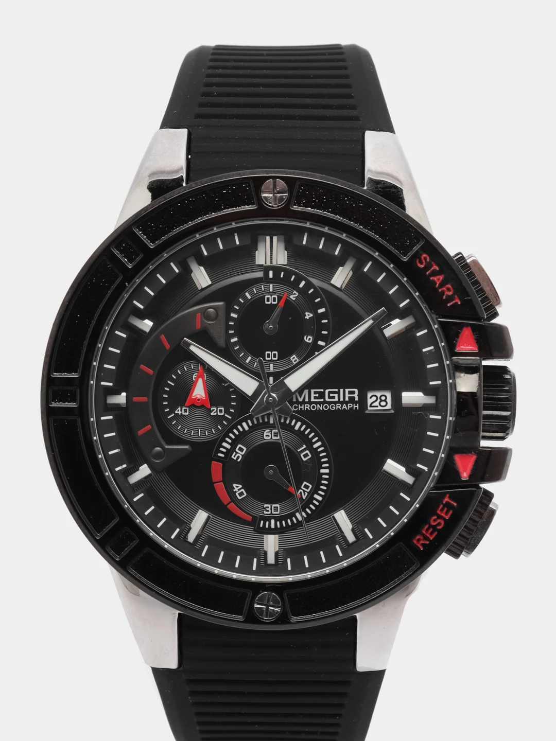 Красный мужские наручные часы Megir MN2095G, с хронографом, в подарочной упаковке