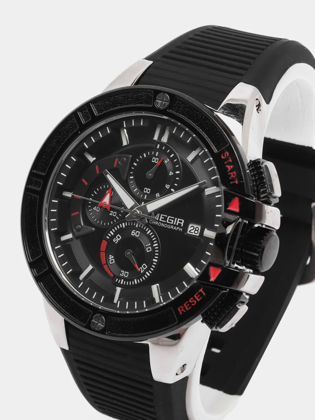 Красный мужские наручные часы Megir MN2095G, с хронографом, в подарочной упаковке