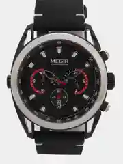 Черный мужские наручные часы Megir ML2135G с хронографом, в подарочной упаковке