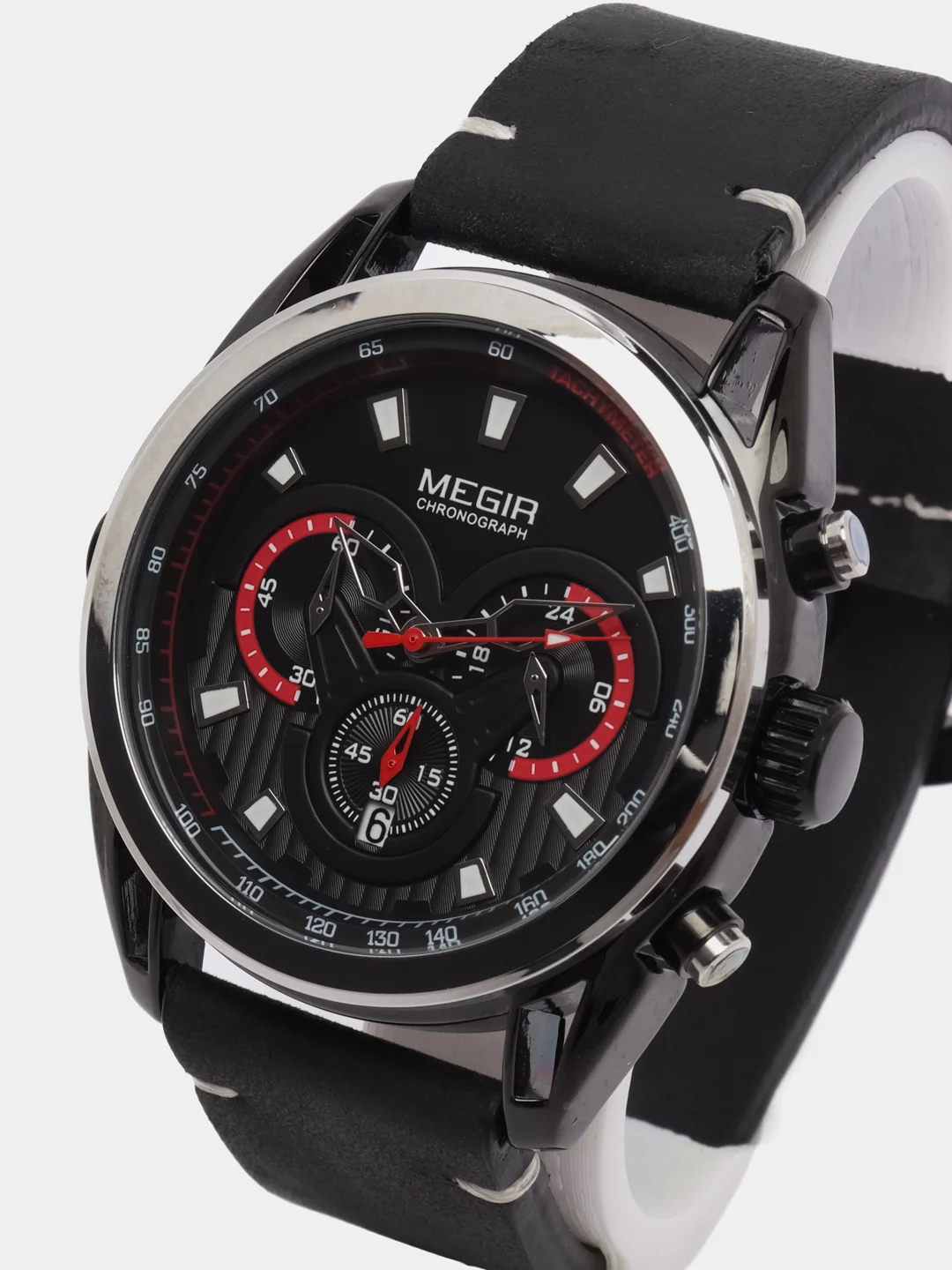 Черный мужские наручные часы Megir ML2135G с хронографом, в подарочной упаковке