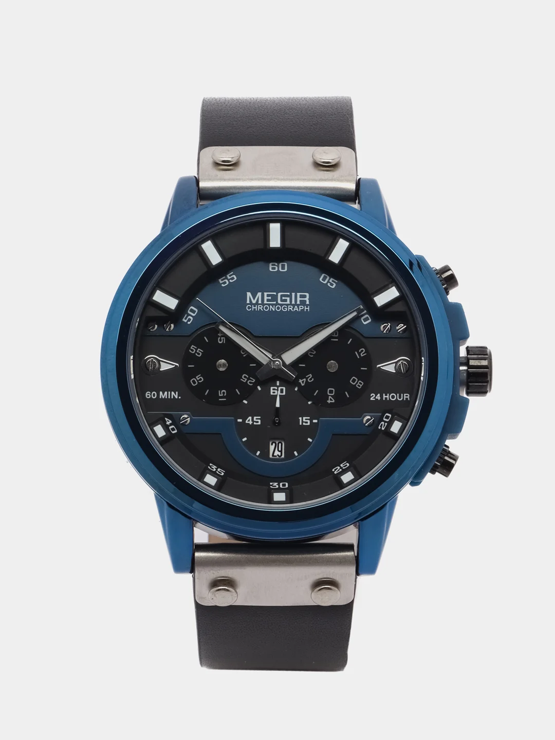 Синий мужские наручные часы Megir ML2080G, с хронографом, в подарочной упаковке