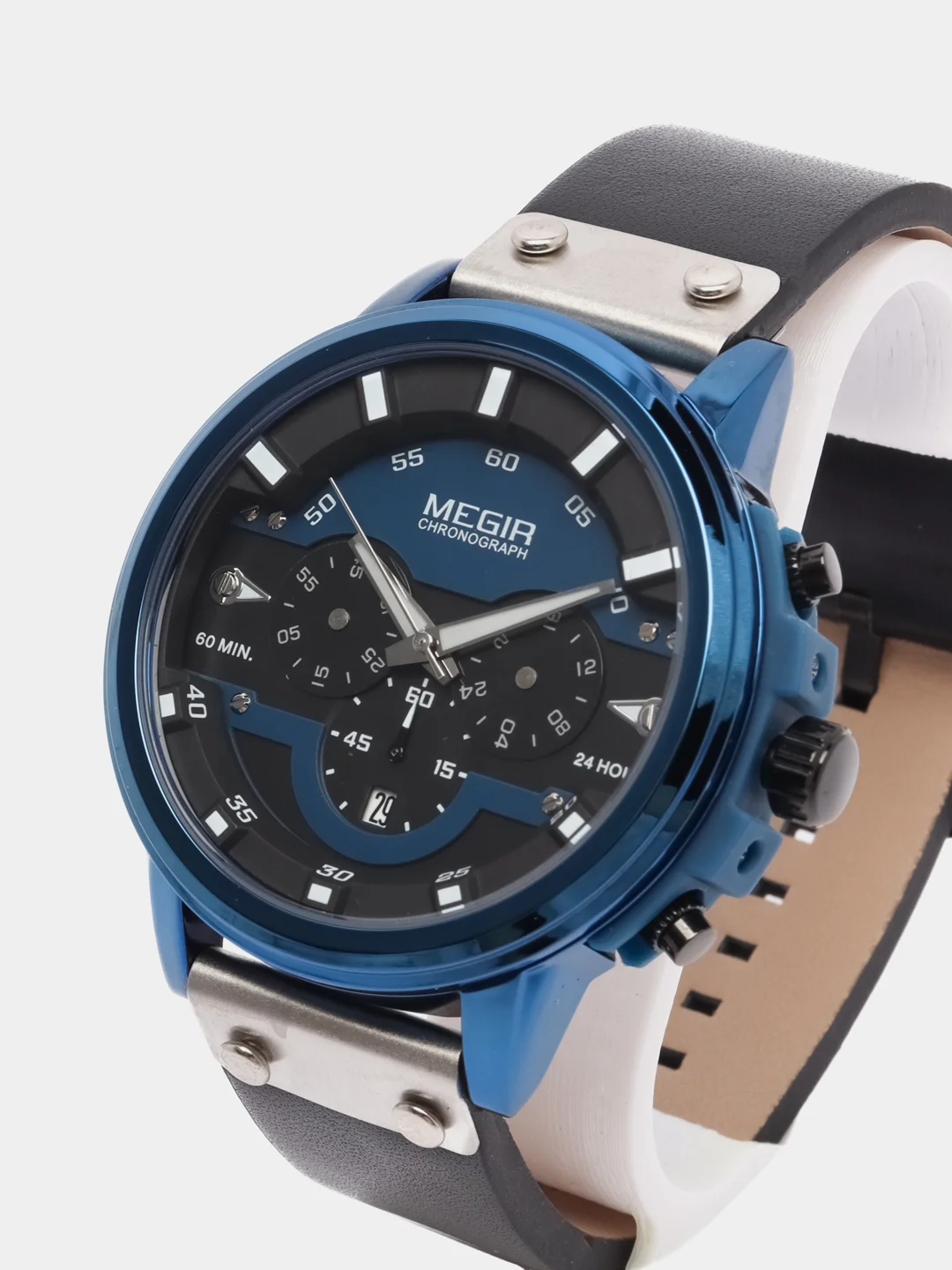 Синий мужские наручные часы Megir ML2080G, с хронографом, в подарочной упаковке