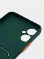 Зеленый силиконовый чехол для Tecno Spark 9 Pro Техно Спарк 9 Про с карманом для карт, прозрачный