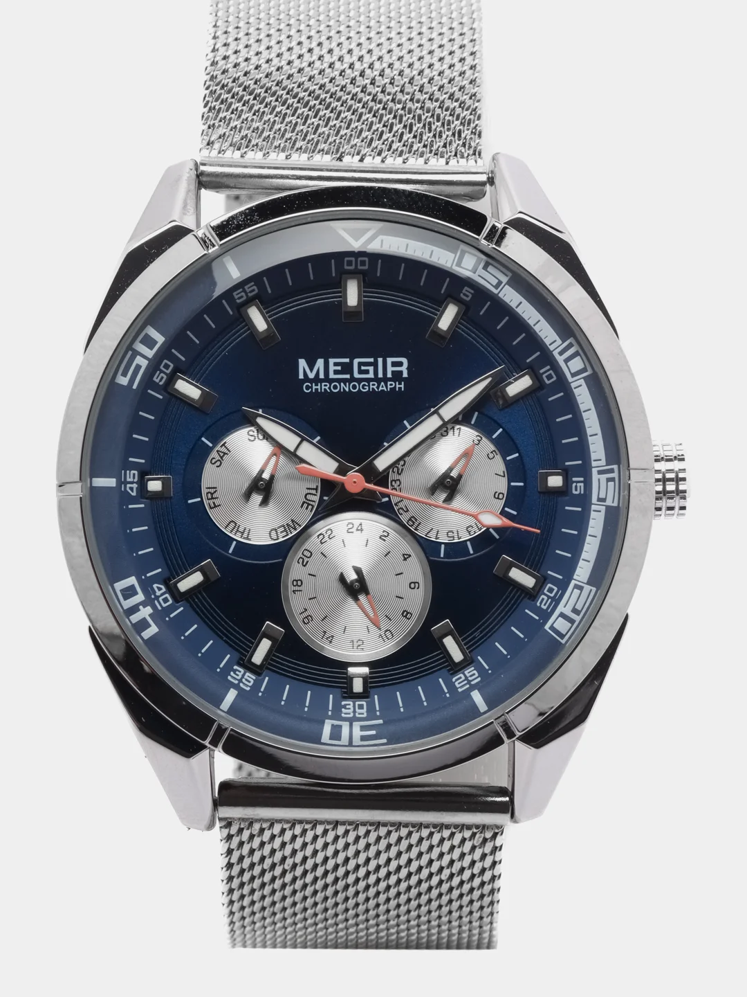 Синий мужские наручные часы Megir MS2072G, с хронографом, в подарочной упаковке