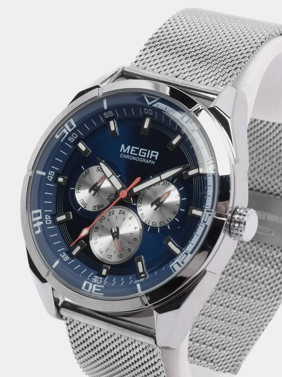 Синий мужские наручные часы Megir MS2072G, с хронографом, в подарочной упаковке
