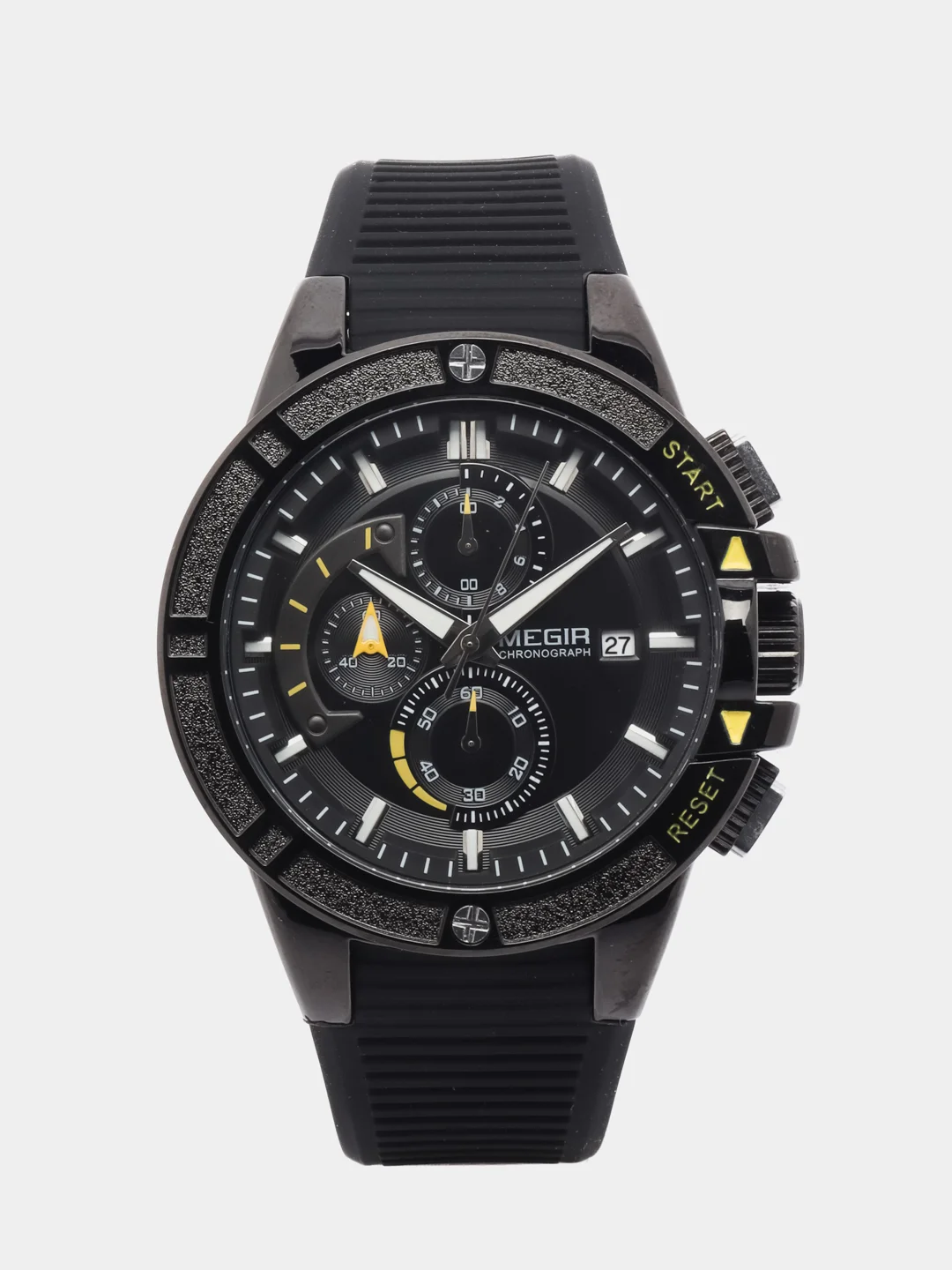 Желтый мужские наручные часы Megir MN2095G, с хронографом, в подарочной упаковке