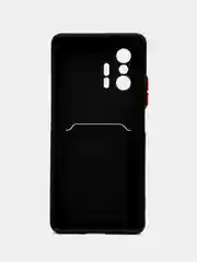 Черный чехол для Xiaomi 11T / 11T Pro / Сяоми 11Т / 11Т Про, с карманом для карт