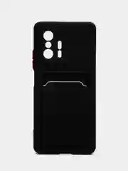 Черный чехол для Xiaomi 11T / 11T Pro / Сяоми 11Т / 11Т Про, с карманом для карт