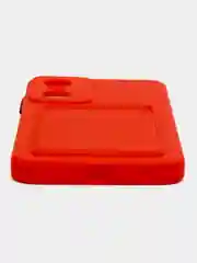 Красный силиконовый чехол для Tecno POP 6 Pro (Техно Поп 6 Про), с карманом для карт, прозрачный