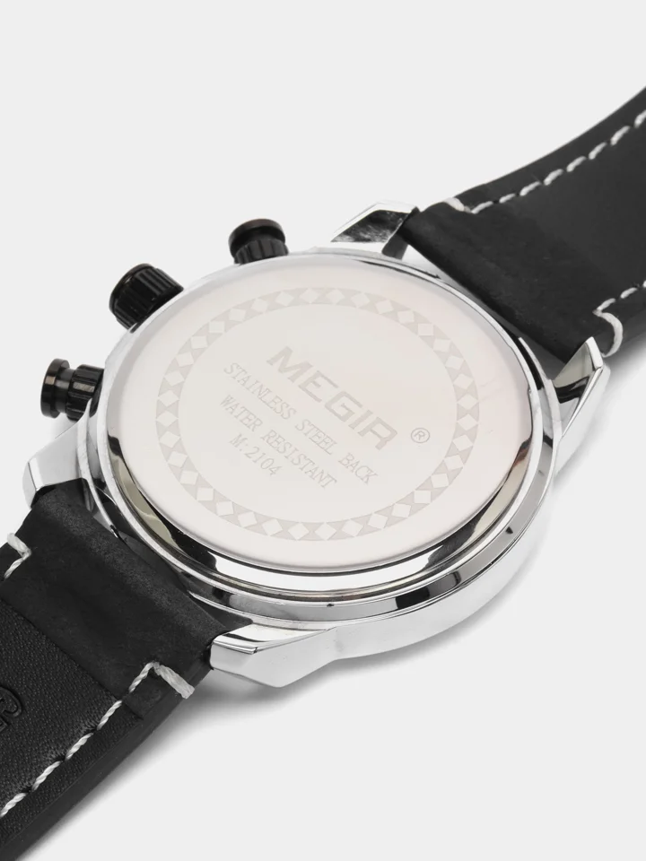 Черный мужские наручные часы Megir ML2104G с хронографом, в подарочной упаковке