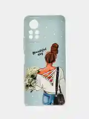 Тёмно-серый силиконовый чехол на Infinix HOT 11S NFC / Инфиникс Хот 11S NFC прозрачный, с рисунком