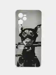 Серый силиконовый чехол на Realme C35 / Реалми С35 прозрачный, с рисунком, защита камеры