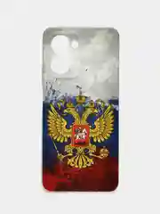 Синий силиконовый чехол на Realme C33 / Реалми С33 прозрачный, с рисунком, защита камеры