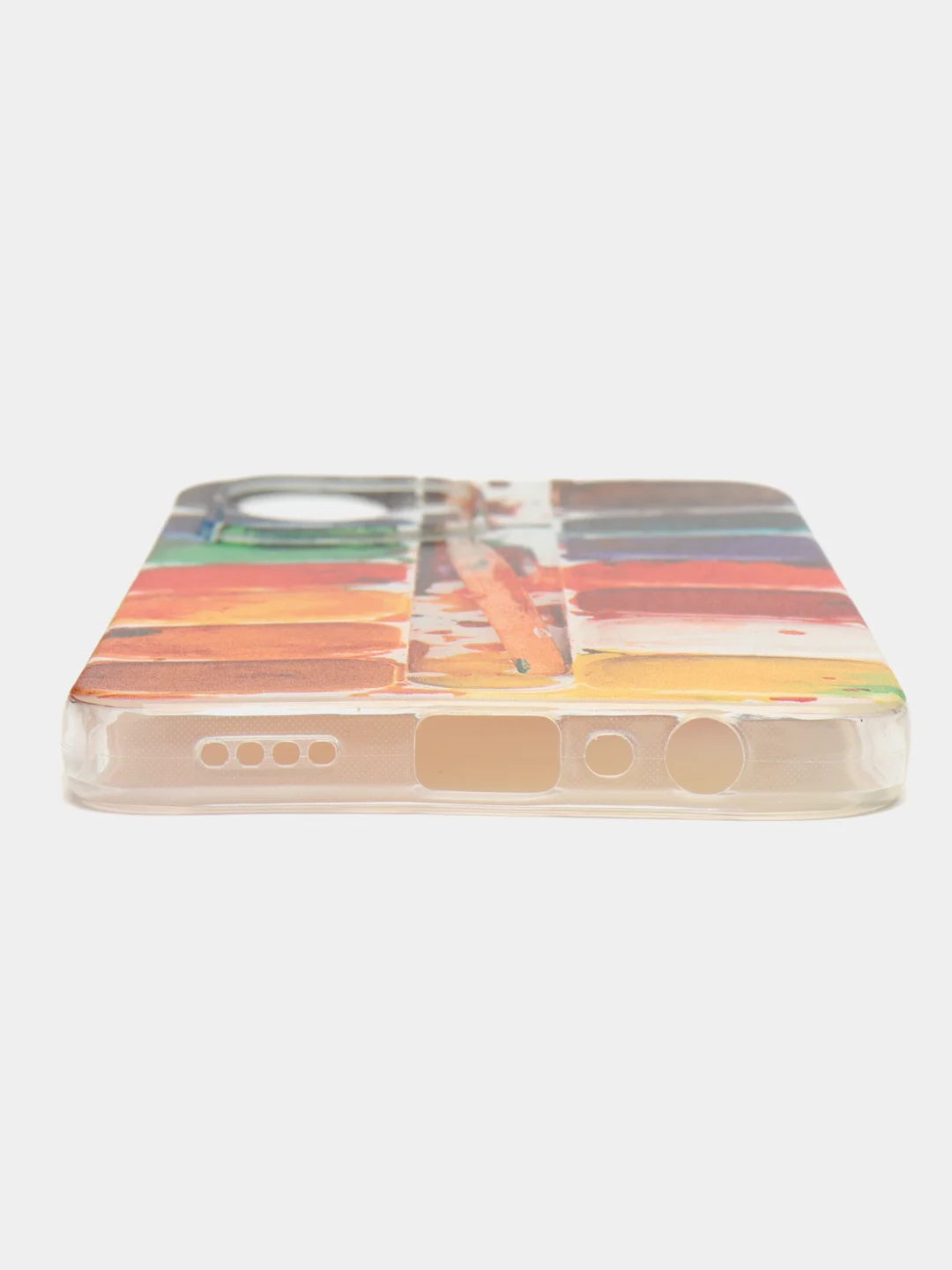 Бордовый силиконовый чехол на Realme C33 / Реалми С33 прозрачный, с рисунком, защита камеры