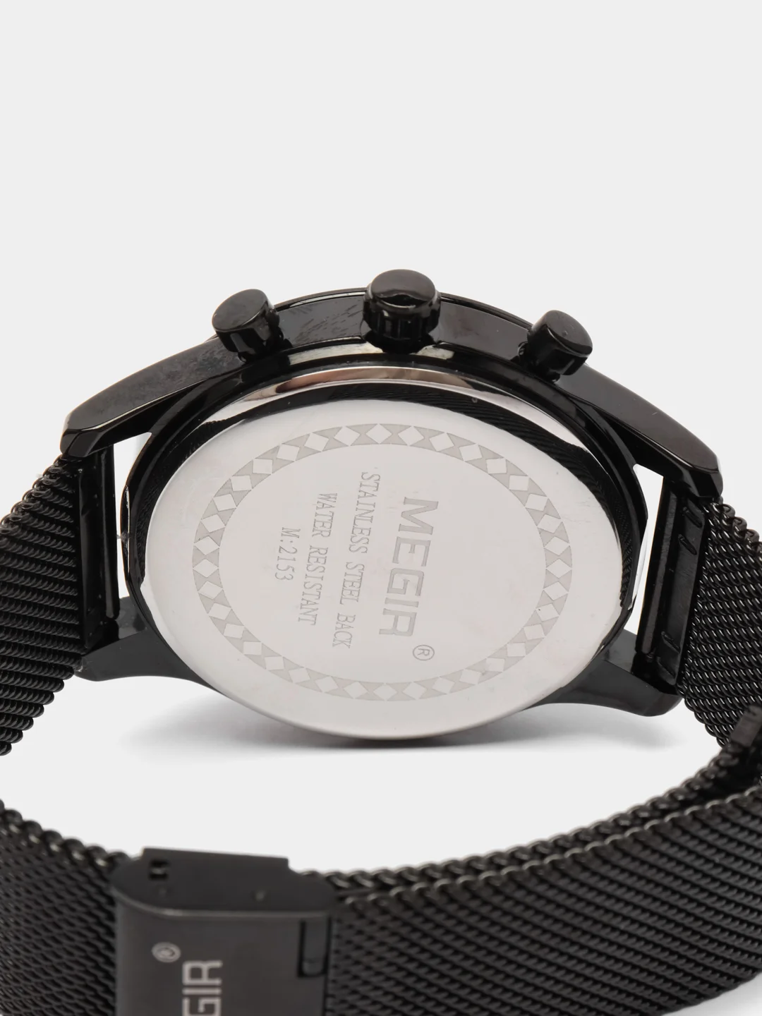 Черный мужские наручные часы Megir MS2153G, с хронографом, в подарочной упаковке