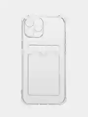 Чехол с карманом для карт iPhone 11/XR/12/13/XS/6s/7/8/SE/Pro/Max/Plus/mini, силиконовый