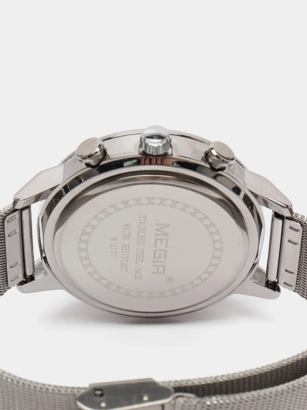 Серебряный мужские наручные часы Megir MS2157G, с хронографом, в подарочной упаковке