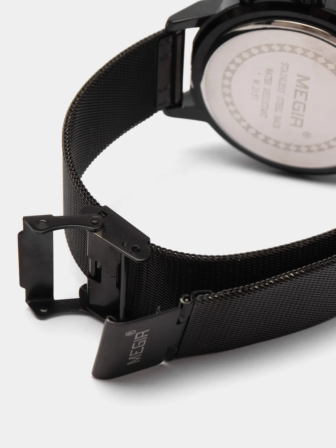 Черный мужские наручные часы Megir MS2157G, с хронографом, в подарочной упаковке