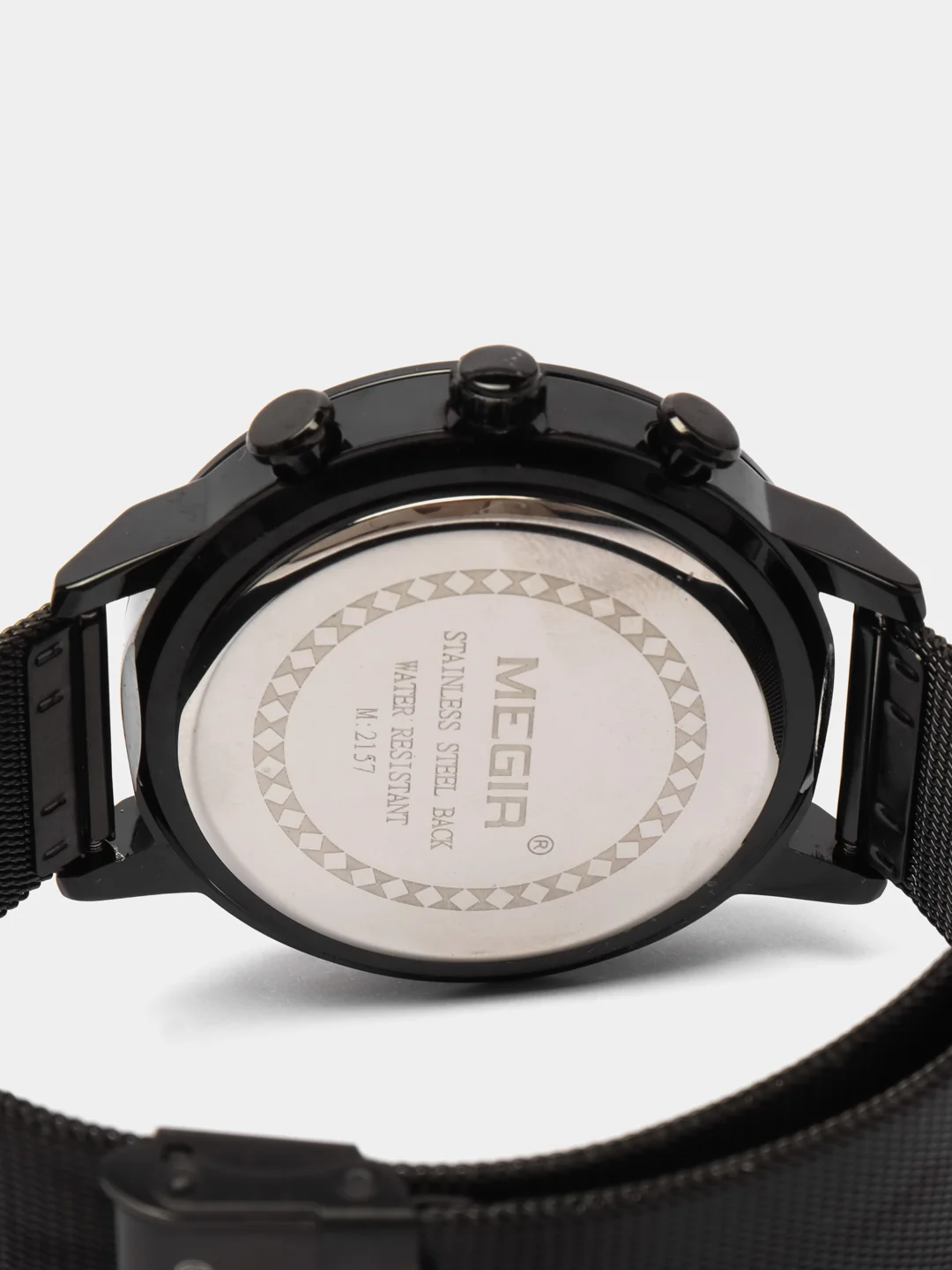 Черный мужские наручные часы Megir MS2157G, с хронографом, в подарочной упаковке