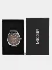 Коричневый мужские наручные часы Megir MS2072G, с хронографом, в подарочной упаковке