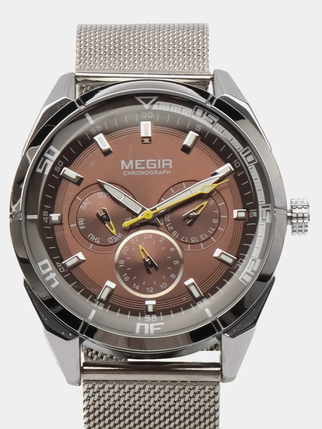 Коричневый мужские наручные часы Megir MS2072G, с хронографом, в подарочной упаковке