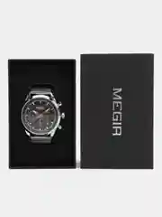 Серебряный мужские наручные часы Megir MS2153G, с хронографом, в подарочной упаковке