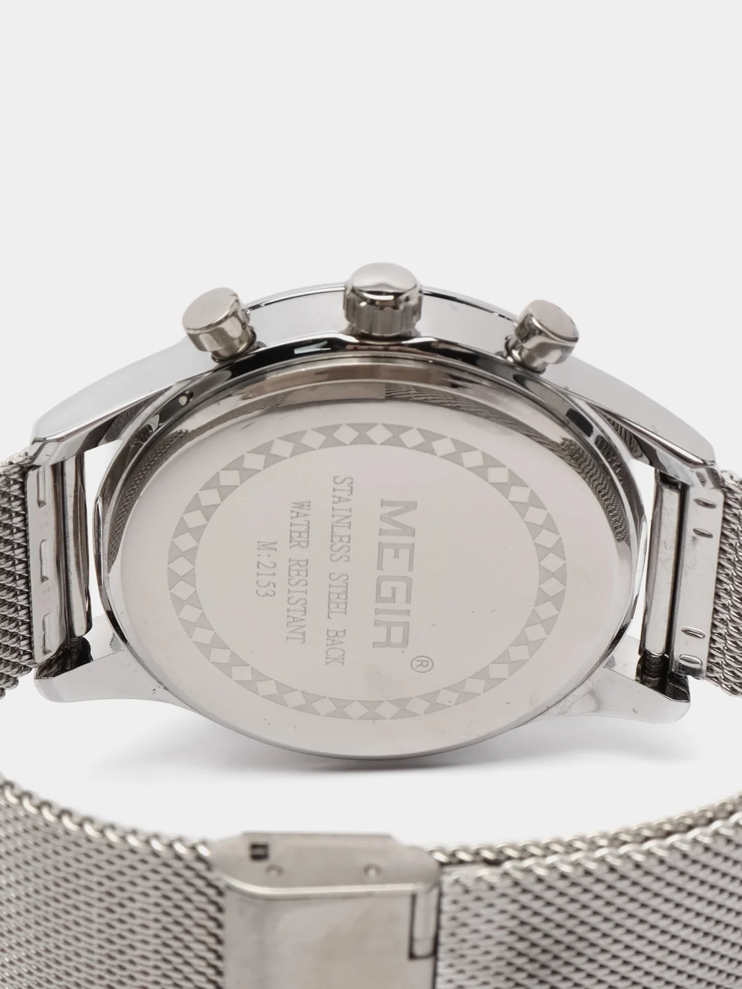Серебряный мужские наручные часы Megir MS2153G, с хронографом, в подарочной упаковке