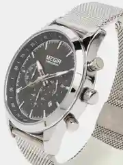 Серебряный мужские наручные часы Megir MS2153G, с хронографом, в подарочной упаковке