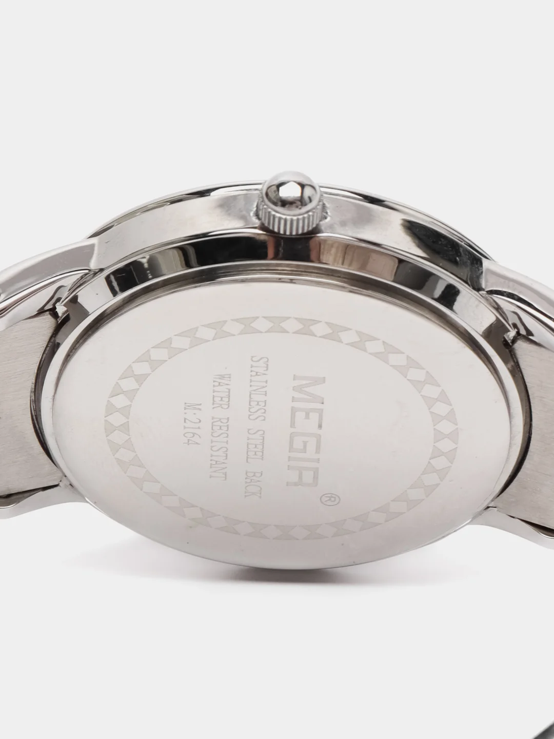 Серебряный мужские наручные часы Megir MS2164G, с календарём, в подарочной упаковке