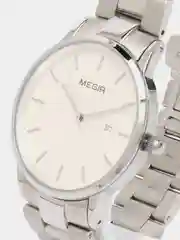 Серебряный мужские наручные часы Megir MS2164G, с календарём, в подарочной упаковке