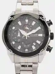 Серебряный мужские наручные часы Megir MS2065G, с хронографом, в подарочной упаковке