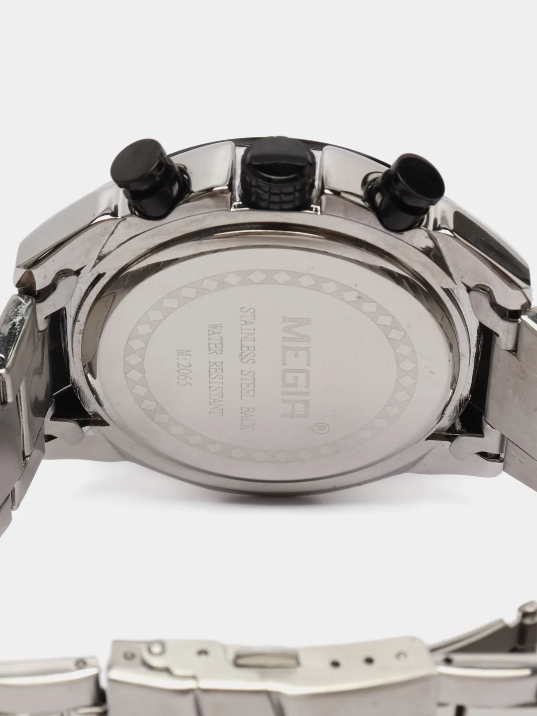 Серебряный мужские наручные часы Megir MS2065G, с хронографом, в подарочной упаковке