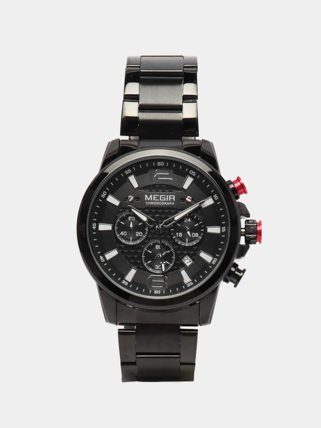 Черный мужские наручные часы Megir MS2156G, с хронографом, в подарочной упаковке