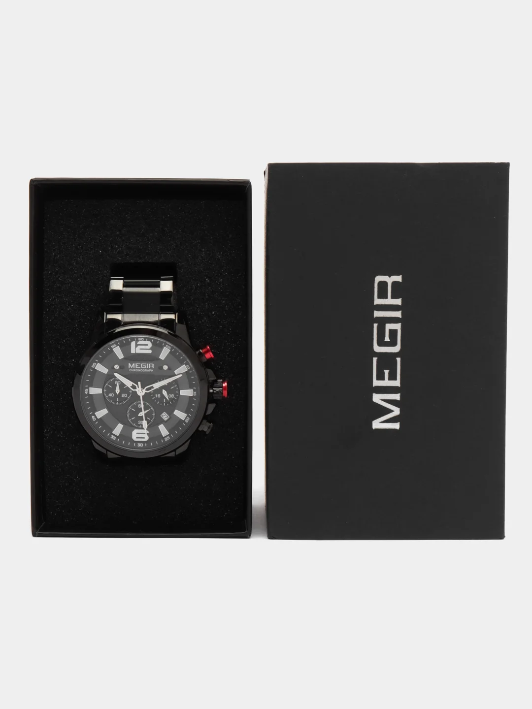 Синий мужские наручные часы Megir MS2156G, с хронографом, в подарочной упаковке