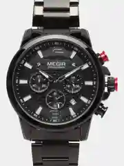 Синий мужские наручные часы Megir MS2156G, с хронографом, в подарочной упаковке