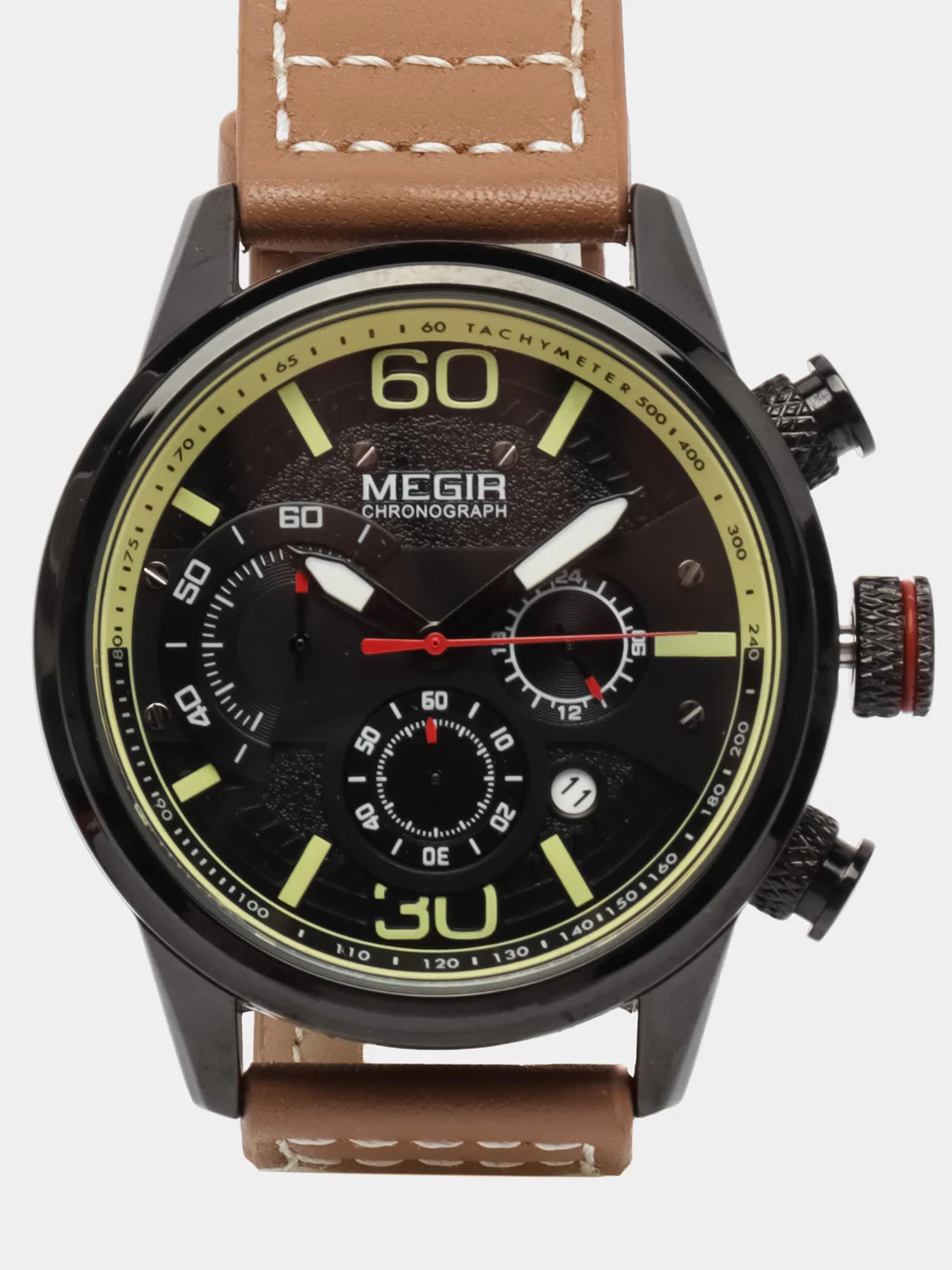 Хаки мужские наручные часы Megir ML2110G с хронографом, в подарочной упаковке