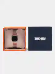 Серебряный женские наручные электронные Led часы Skmei 1543 в подарочной упаковке