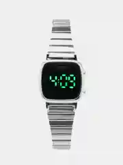 Серебряный женские наручные электронные Led часы Skmei 1543 в подарочной упаковке
