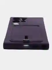 Пурпурный чехол для Samsung Galaxy S23 Ultra, Самсунг С23 ультра силиконовый, с карманом для карты