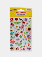 Наклейки стикеры детские набор зефирные "Букашки", многоразовые, 661828