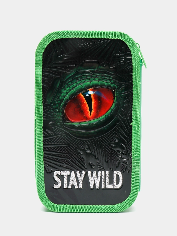 Пенал Юнландия, 2 отделения, ламинированный картон, конгрев, 19х11 см, Stay wild, 270889