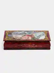 Голубой шкатулка жостовская роспись, 9 x 18 см