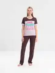 Коричневый пижама женская