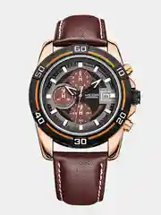 Коричневый мужские наручные часы Megir ML2023G, с хронографом, в подарочной упаковке