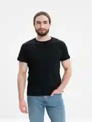 Черный футболка мужская, хлопок, однотонная