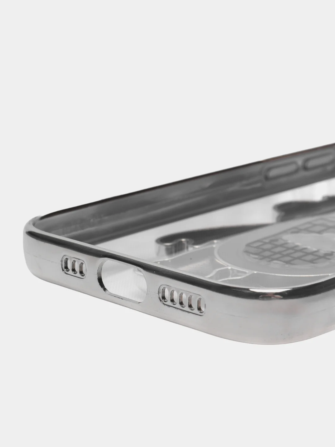 Серебряный чехол с подставкой в форме человека для iPhone 14, 14 Pro, 14 Pro Max, 14 Plus