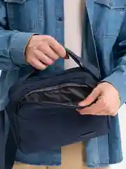 Синий сумка мужская кросс боди через плечо
