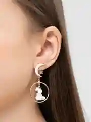 Белый серьги женские/ серьги с персонажами из мультфильмов